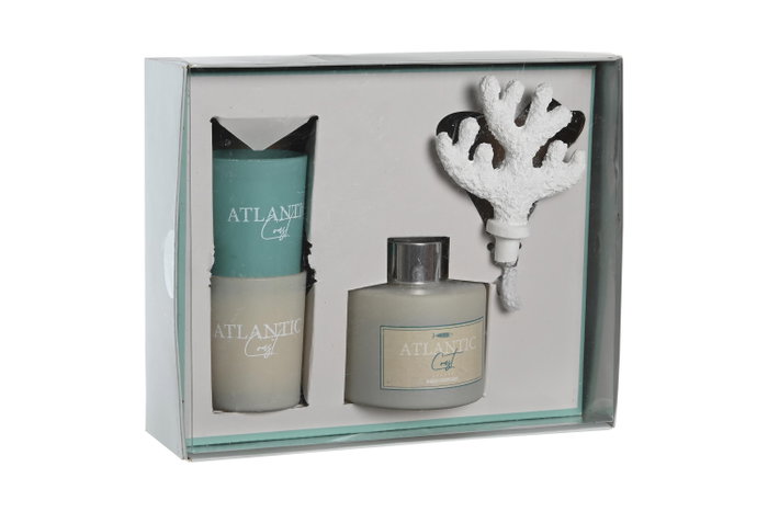 DKD Home Decor Set de 3 Ambientadores Mikado Cristal Atlántico Azul 100 ml