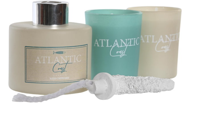 DKD Home Decor Set de 3 Ambientadores Mikado Cristal Atlántico Azul 100 ml