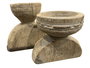 DKD Home Decor Portavelas de Teca Natural Surtida