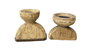 DKD Home Decor Portavelas de Teca Natural Surtida