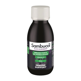 Immuno Forte, Sin azúcar, saúco negro, vitamina C y zinc, Apoye el sistema inmunológico, Jarabe, 120 ml