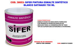 SIFER Esmalte Sintético Blanco Satinado 750 ml