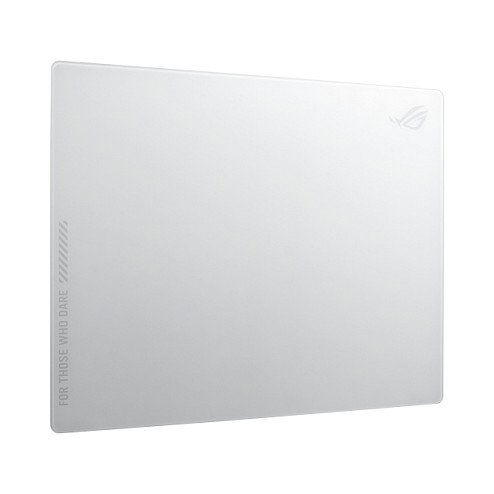 ASUS ROG Moonstone Ace L Alfombrilla de Ratón Gaming en Vidrio Templado, Blanco con Estampado, Base Antiderrapante, 500x400x4 mm