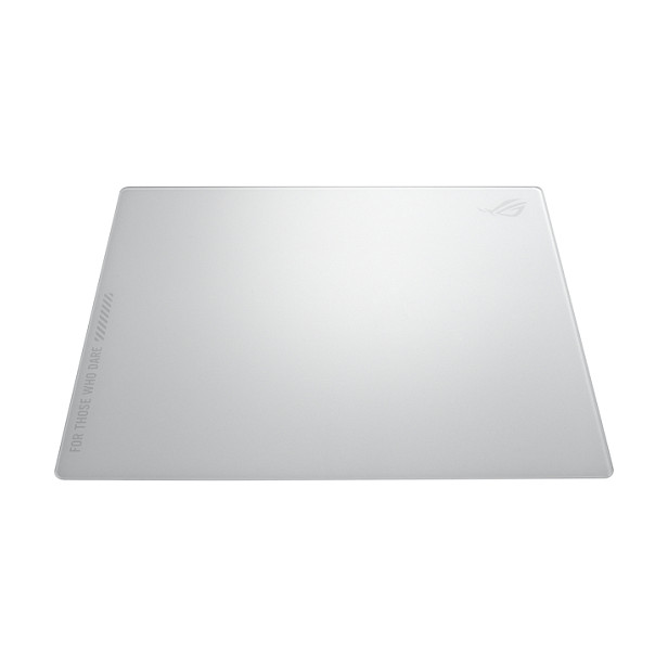 ASUS ROG Moonstone Ace L Alfombrilla de Ratón Gaming en Vidrio Templado, Blanco con Estampado, Base Antiderrapante, 500x400x4 mm