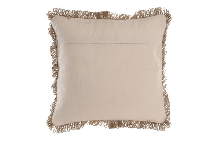 DKD Home Decor Cojín de Algodón con Flecos, Surtido Rosa y Marrón Claro