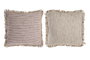 DKD Home Decor Cojín de Algodón con Flecos, Surtido Rosa y Marrón Claro