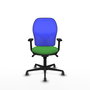 PIQUERAS Y CRESPO Silla de oficina Jorquera con mecanismo Sincro, Verde y Azul