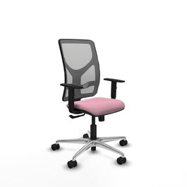 PIQUERAS Y CRESPO Silla de oficina Motilla con mecanismo Sincro, Rosa y Gris