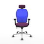 PIQUERAS Y CRESPO Silla de oficina Jorquera con mecanismo Sincro/Traslack, Morado y Azul