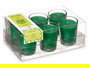Acorde Set 6 Velas Vaso Vidrio Bambú 16x11x6.5cm (Set de 12)