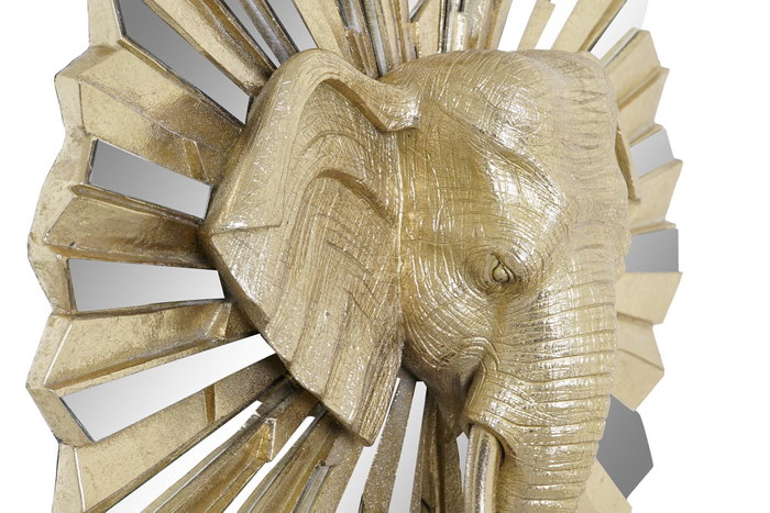 DKD Home Decor Figura de Elefante en Resina y Cristal Dorado DKD Home Decor Figura de Elefante en Resina y Cristal Dorado