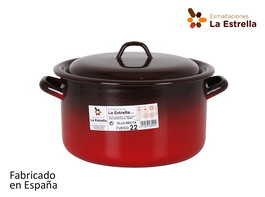 La Estrella Olla Recta con Tapa 22 cm - 4.5 L de Acero Inoxidable (6 Unidades)