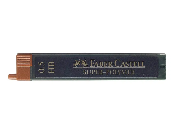 Faber Castell Minas Super-Polymer 0,5 mm HB, Estuche de 12 Unidades