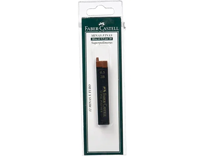 Faber Castell Minas Super-Polymer 0,5 mm HB, Estuche de 12 Unidades