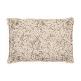 Cojín Flores Beige Oscuro 60 X 40 cm (Set de 2)