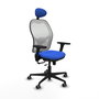 PIQUERAS Y CRESPO Silla de oficina Jorquera con mecanismo Sincro/Traslack Azul y Blanco