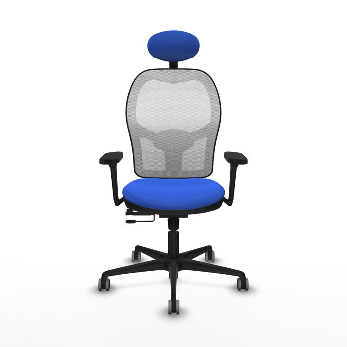 PIQUERAS Y CRESPO Silla de oficina Jorquera con mecanismo Sincro/Traslack Azul y Blanco
