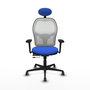 PIQUERAS Y CRESPO Silla de oficina Jorquera con mecanismo Sincro/Traslack Azul y Blanco