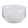 Day Bol de Vidrio Borosilicato 500 ml para Postres, Sopas o Desayuno, Transparente con Relieve Estriado, Diámetro 12 cm