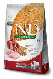 Farmina N&D Dog Ancestral Light Medium Maxi Pienso para Perros Adultos Sabor Pollo y Granada 2.5 kg