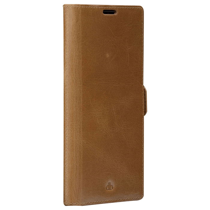 dbramante1928 Funda Tipo Folio de Cuero Genuino Marrón Claro para Samsung Galaxy S22 Ultra