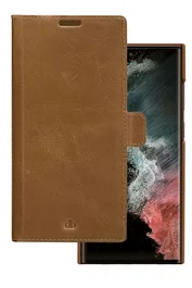 Dbramante1928 Funda Folio Lynge para Samsung Galaxy S22 Ultra, Color Bronceado, Resistente a Rayones, con Soporte de Sobremesa