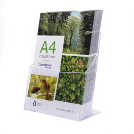 Portafolletos Sobremesa A.2000 A4 Vertical 1 Compartimento Premium Cristal