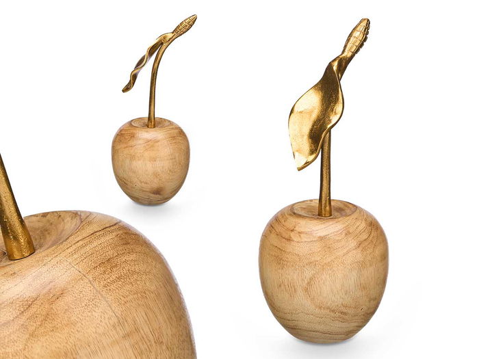 Giftdecor Soporte Decoración Triple Cereza Dorado Metal Aluminio Madera Mango 12x31x12cm (Set de 6) Giftdecor Soporte Decoración Triple Cereza Dorado Metal Aluminio Madera Mango 12x31x12cm (Set de 6)