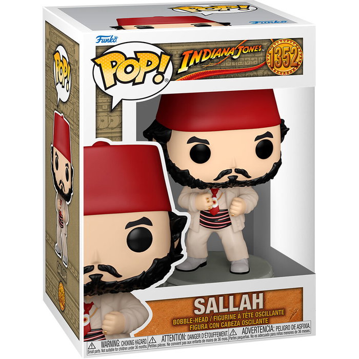 Funko Figura POP Indiana Jones Sallah de Vinilo de 9cm en Caja Regalo con Ventana Funko Figura POP Indiana Jones Sallah de Vinilo de 9cm en Caja Regalo con Ventana