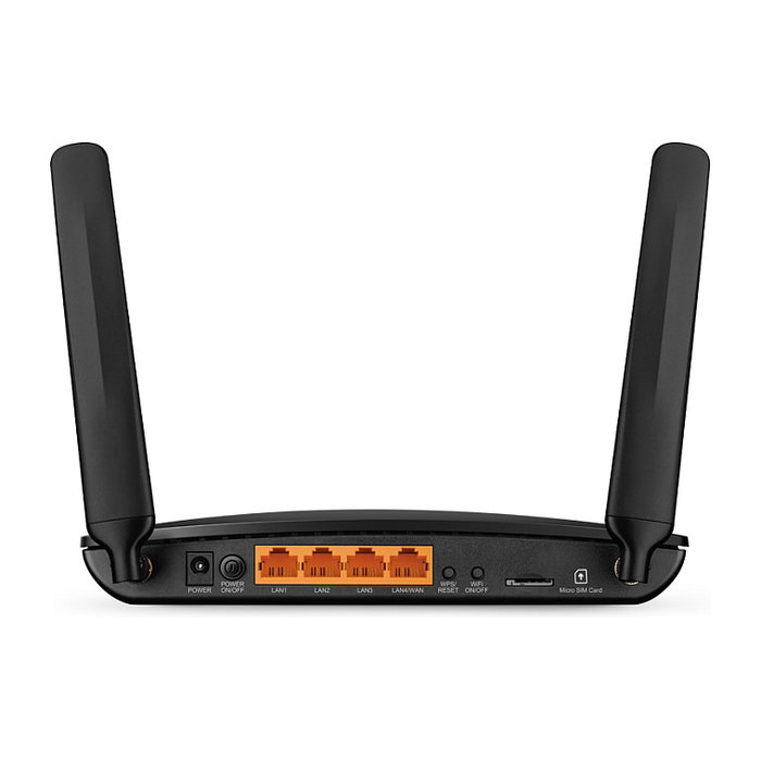 TP-Link TL-MR6400 Router 4G LTE Wi-Fi 300 Mbit/s Negro con 4 Puertos LAN, WAN y Ranura Nano SIM, Banda Unica 2.4 GHz, Wi-Fi 4 (802.11n), Compatible con 3G