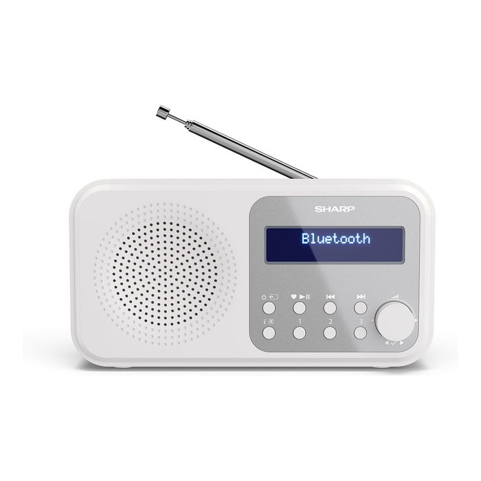 Sharp DR-P420(WH) Radio Portátil Digital DAB/DAB+/FM Bluetooth 5.0, Pantalla LCD, USB, Alarma, Blanco, con Batería Sharp DR-P420(WH) Radio Portátil Digital DAB/DAB+/FM Bluetooth 5.0, Pantalla LCD, USB, Alarma, Blanco, con Batería