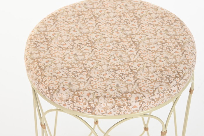 DKD Home Decor Mesita Auxiliar Boho Natural Crema 35 x 49 x 35 cm