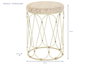 DKD Home Decor Mesita Auxiliar Boho Natural Crema 35 x 49 x 35 cm