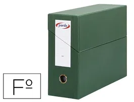 Pardo Caja Transferencia Folio Forrado Extra Doble Lomo 80 mm Estuche Interior Tarjetero Verde 390 x 270 x 115 mm