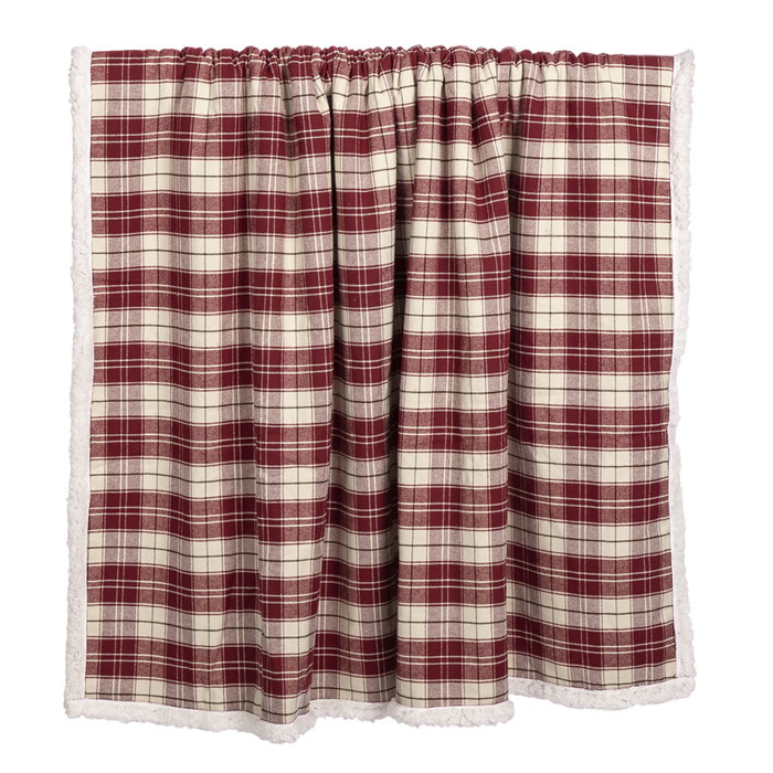 DKD Home Decor Manta de Algodón Roja 140x160 cm
