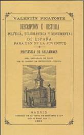 Provincia de salamanca.descripción e historia, Valentín Picatoste - LC