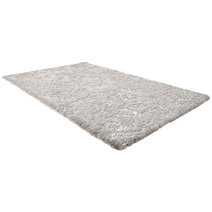 Home Deco Factory Alfombra Efecto Plata 120x170 cm Poliéster