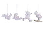 DKD Home Decor Decoración Colgante de Resina Rosa y Blanco