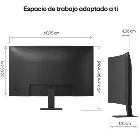 LG Monitor Curvo 27U421A-B 27" Full HD 1920x1080 VA 100 Hz 5ms USB-C Power Delivery 15W Flicker Safe Black Stabilizer