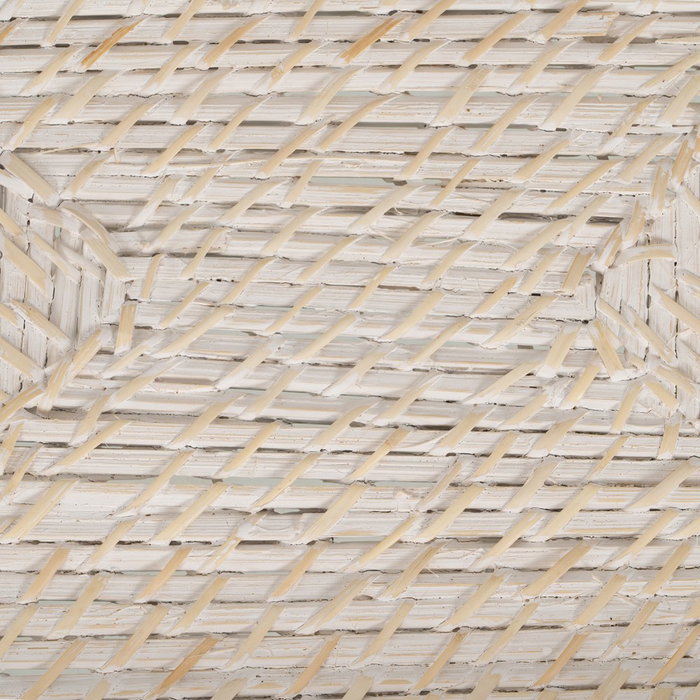 S/2 Bandeja Blanco Fibra Natural 45 X 34 X 13 cm