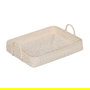 S/2 Bandeja Blanco Fibra Natural 45 X 34 X 13 cm