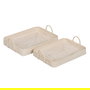 S/2 Bandeja Blanco Fibra Natural 45 X 34 X 13 cm