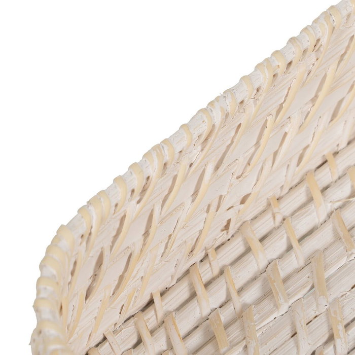 S/2 Bandeja Blanco Fibra Natural 45 X 34 X 13 cm