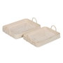 S/2 Bandeja Blanco Fibra Natural 45 X 34 X 13 cm