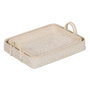 S/2 Bandeja Blanco Fibra Natural 45 X 34 X 13 cm