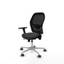 PIQUERAS Y CRESPO Silla de oficina Jorquera con mecanismo Sincro/Traslack, Gris oscuro y Negro
