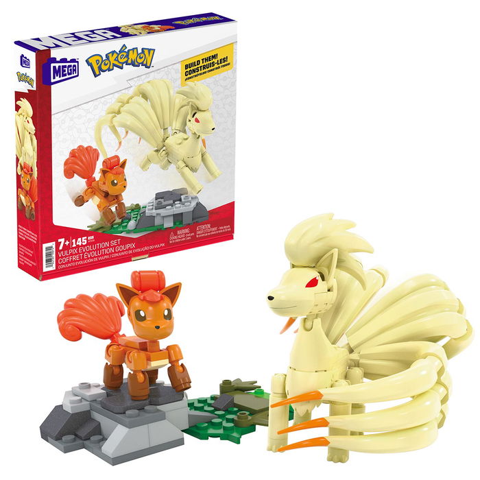 Mega Bloks Pokemon Vulpix Evolution Set HTH79 Juguete de Construcción con Figuras Articuladas para Niños +6 Años