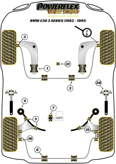 Powerflex Trasero Diferencial Montaje Silentblock PFR5-300 Powerflex Trasero Diferencial Montaje Silentblock PFR5-300