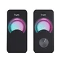 Trust Altavoces Arys 2.0 con Iluminación RGB LED, 12W Máximo (6W RMS), Plug & Play USB, para PC y Portátil, Color Negro, Modelo 23120