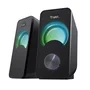 Trust Altavoces Arys 2.0 con Iluminación RGB LED, 12W Máximo (6W RMS), Plug & Play USB, para PC y Portátil, Color Negro, Modelo 23120